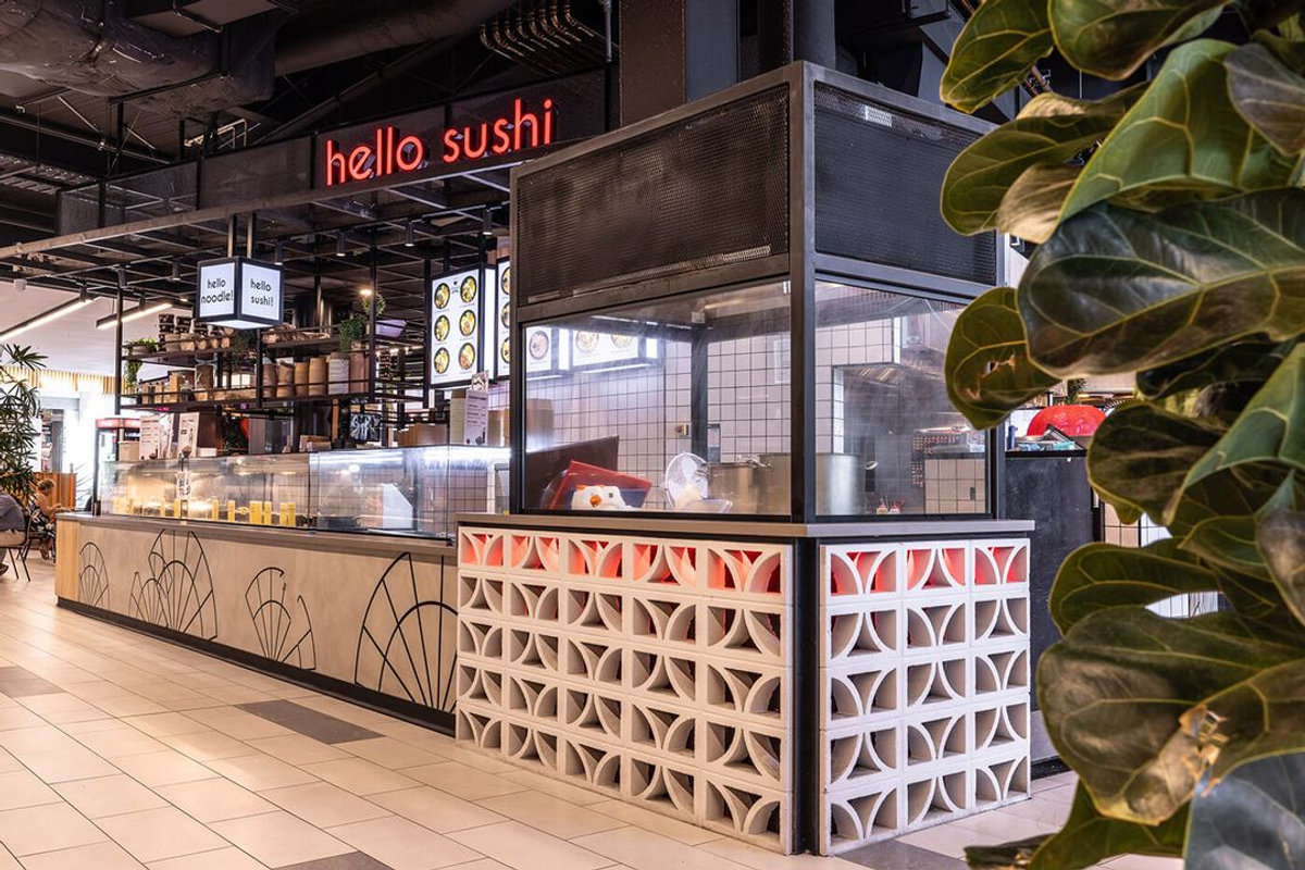 Hello Sushi store counter at Tauriko